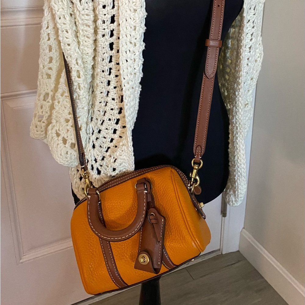 Coach Ruby Satchel 18 Color block Orange and Brown Leather Handbag